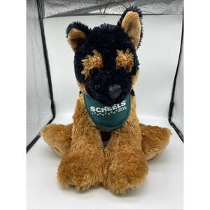 Jaag German Shepherd Plush Dog Scheels 2016 Bandana Stuffed Animal Black Tan 12"